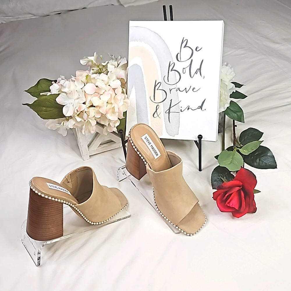 Steve Madden Slip On Block Heels Elegant Wear Career Office Wear - Picture 15 of 15